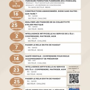 Agenda des formations